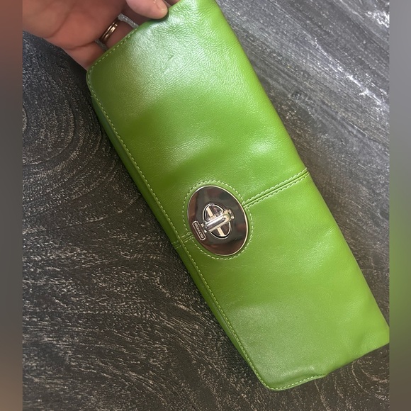 Coach Handbags - COACH Y2K GREEN LIKE NEW MADISON FOLD OVER CLUTCH